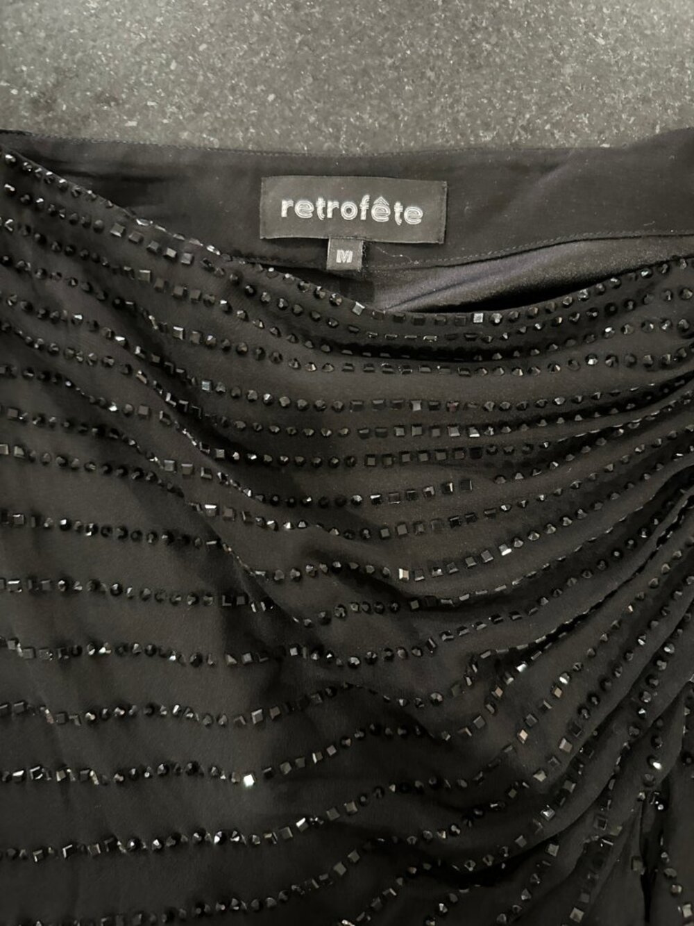 Retrofête Chaser Embellished Mini Skirt | Black | Size M - Picture 5 of 11